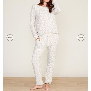 Barefoot Dreams Ivory Animal Print Pajama Set